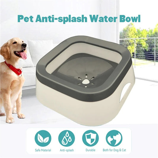 Anti-splash Water Bowl For Dogs &amp; Cats 1L