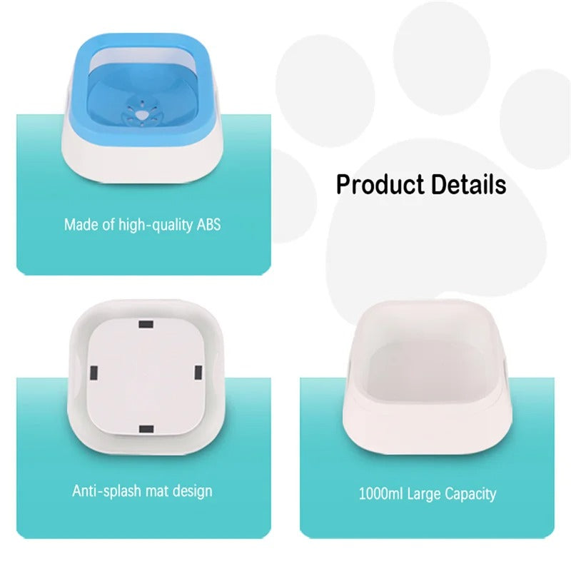 Anti-splash Water Bowl For Dogs &amp; Cats 1L